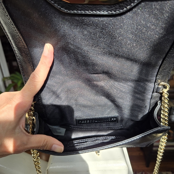 Rebecca Minkoff Black Crossbody Bag with Gold Chain - Picture 4 of 14